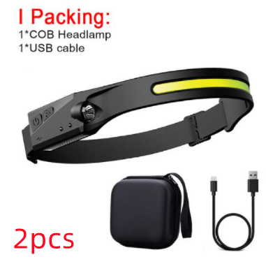 USB LED Induction Headlamp Flashlight | Rechargeable & Waterproof