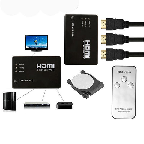 HDMI Switcher with 3 Ports and Remote - Urban Gears Unlimited