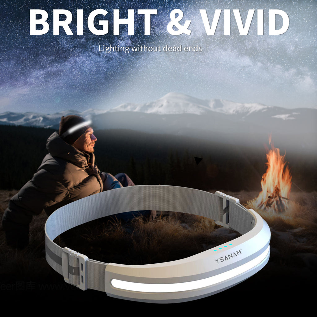 New Modern LED USB Chargeable 230 Degree 50 Square Meters Range Waterproof Hand-Free Headlight For Outdoor Explorational Adventures