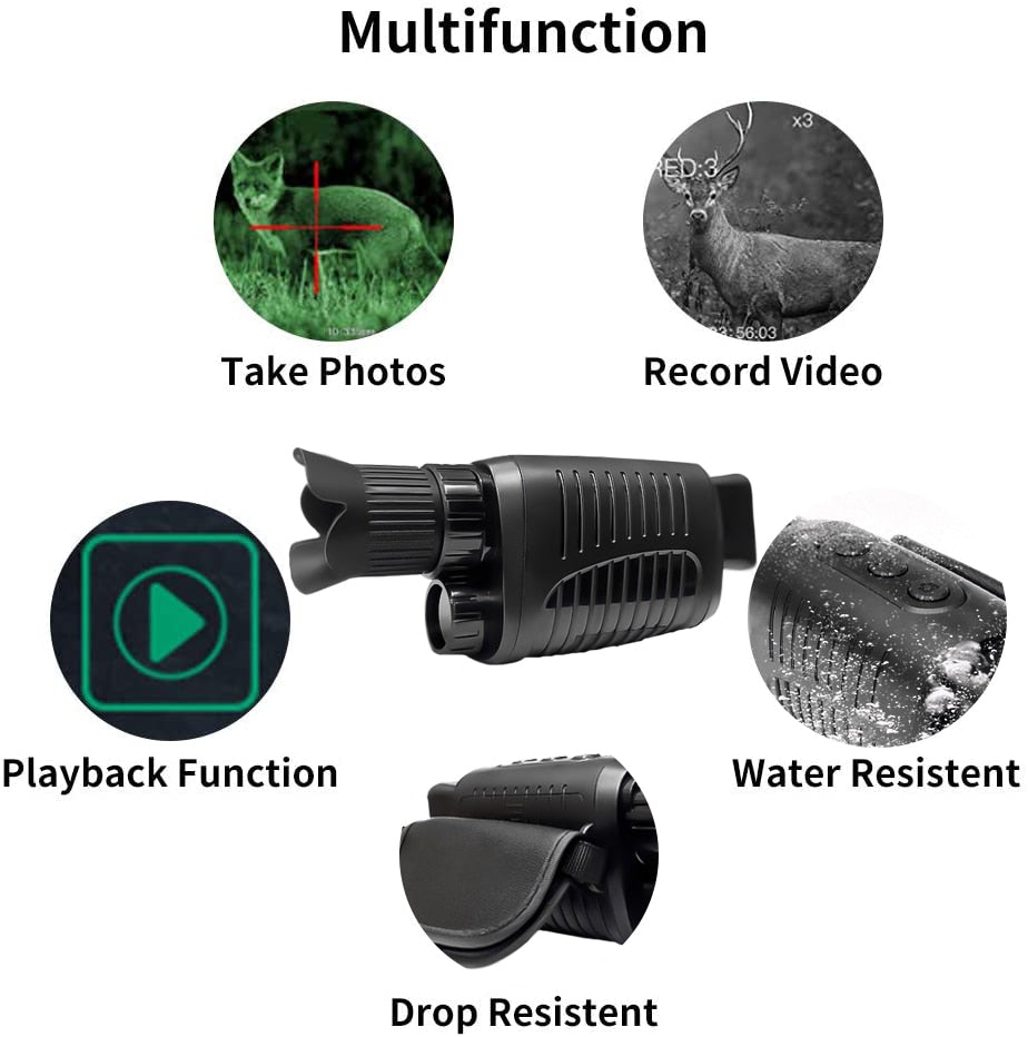 2K Night Vision Monocular Powerful Telescope Long Range Digital Device HD Video Infrared Binoculars for Outdoor Hunting
