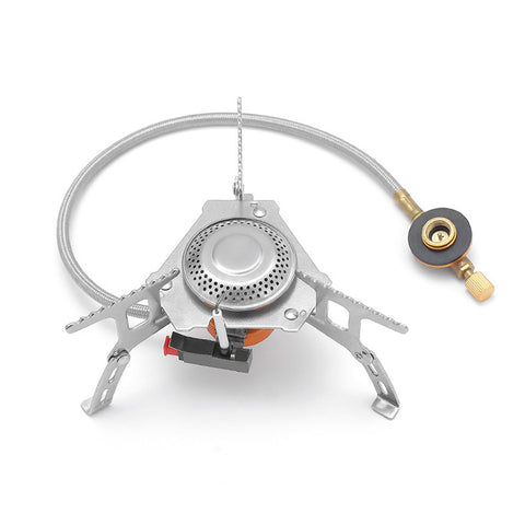 3500W Outdoor Camping Furnace Outdoor Gas Stove Picnic Barbecue Stoves Windproof Cooking Metal Foldable Furnace
