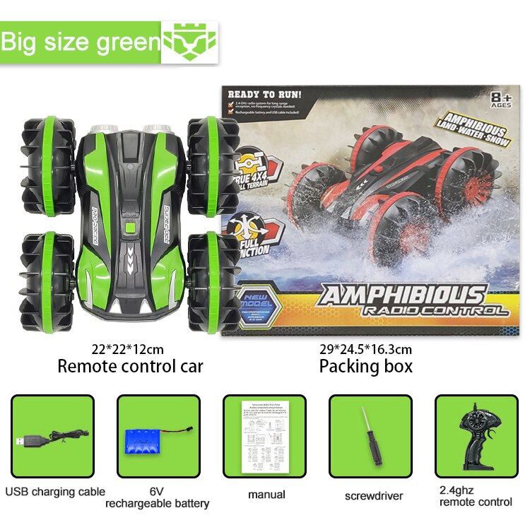 Remote Control 360 Degree Rotation Amphibian RC Toy Car