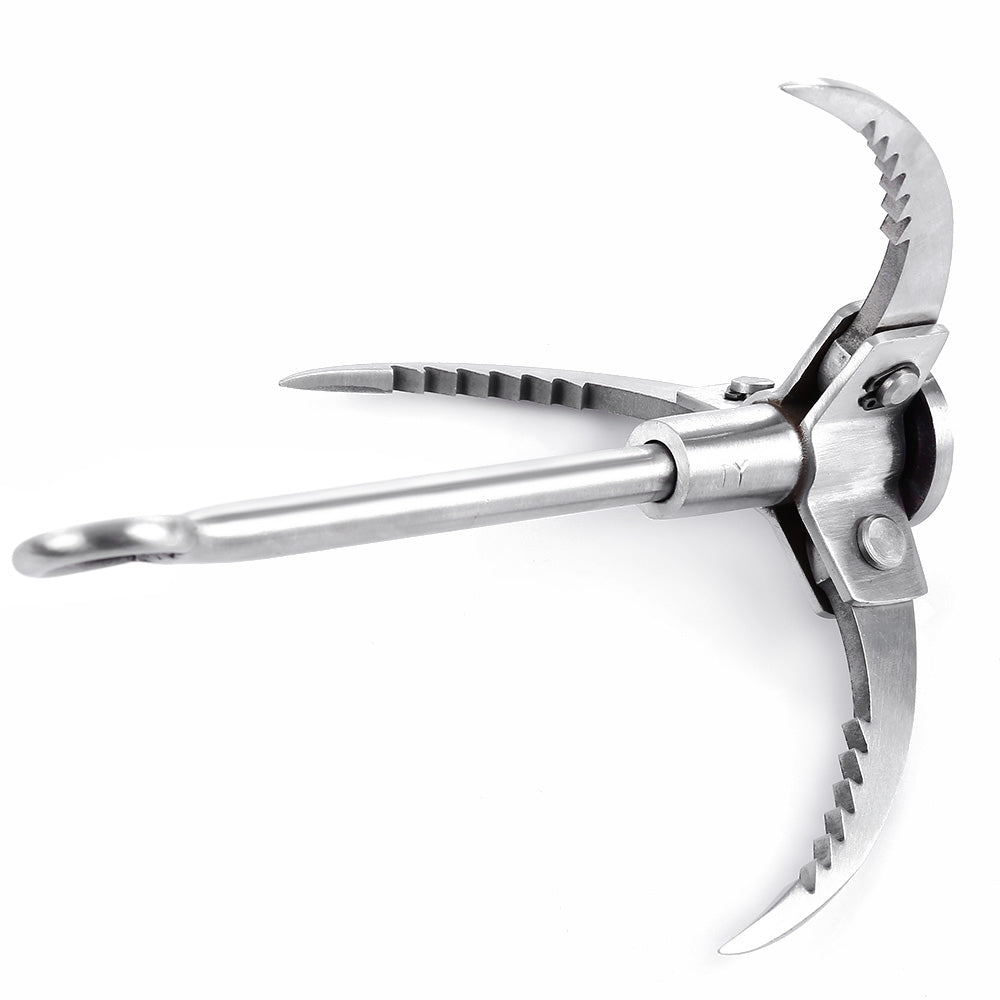 Stainless Steel Foldable 3 Paws Hook Mountain Ice Rock Outdoor Wilderness Survival Carabiner Gear - Urban Gears Unlimited