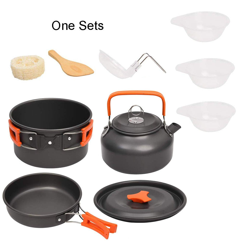Outdoor Camping Aluminum Cookware Kit