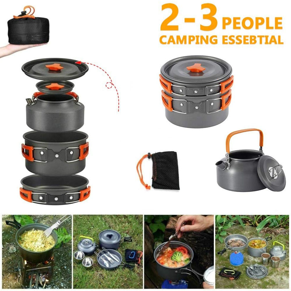 Outdoor Camping Aluminum Cookware Kit