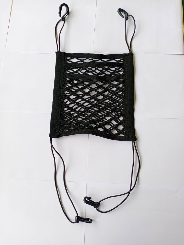 Hook-On Car Storage Net As A Between-Seats Mesh Organizer