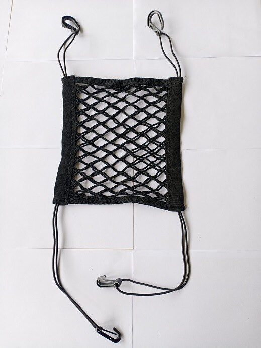 Hook-On Car Storage Net As A Between-Seats Mesh Organizer