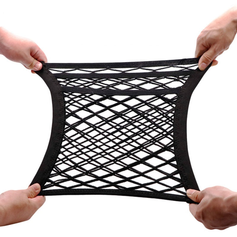 Hook-On Car Storage Net As A Between-Seats Mesh Organizer
