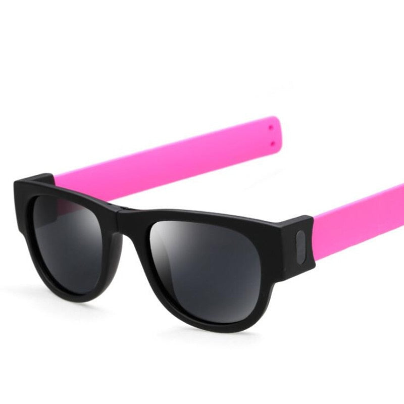 Foldable Unisex Clap Ring Sunglasses Wristband Slappable Sun Shades Snap-on Bracelet Glasses - Urban Gears Unlimited
