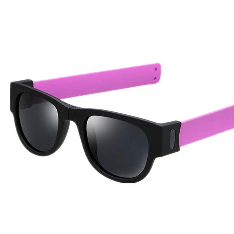 Foldable Unisex Clap Ring Sunglasses Wristband Slappable Sun Shades Snap-on Bracelet Glasses - Urban Gears Unlimited