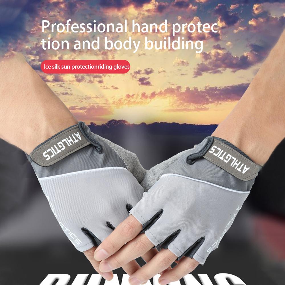 Fitness Spring And Summer Men's And Women's Sun Protection Cycling Half Finger Gloves Anti-skid Breathable Sports Gloves