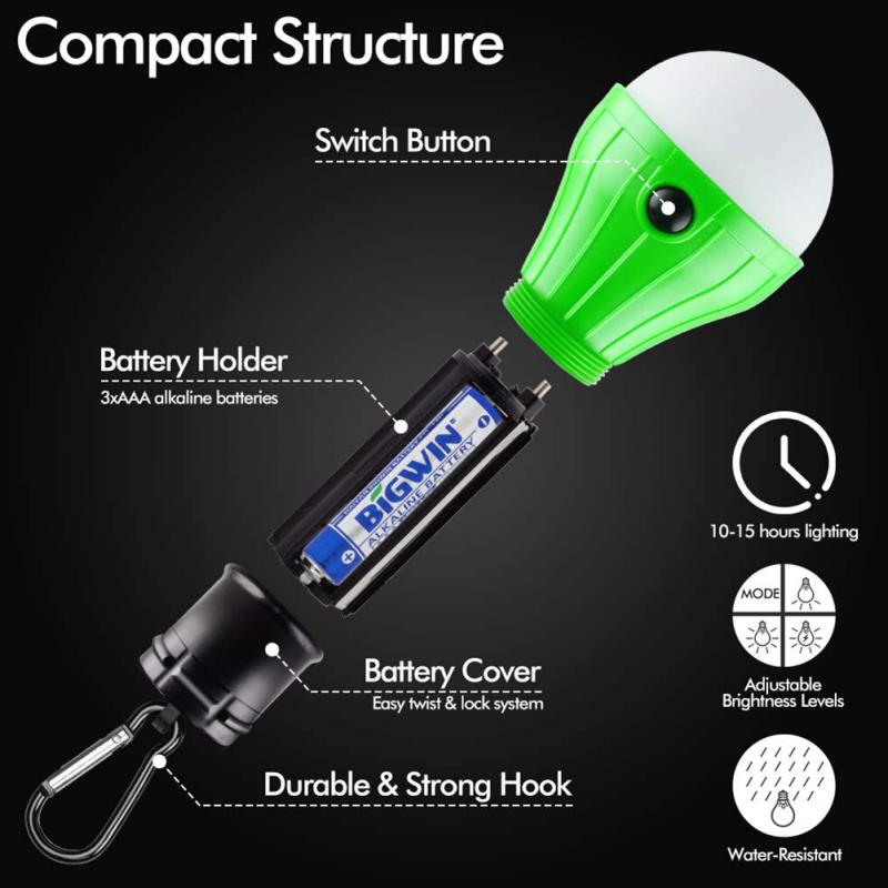 Portable Indoor/Outdoor Tent Lantern  | Colored Camping Light Bulbs