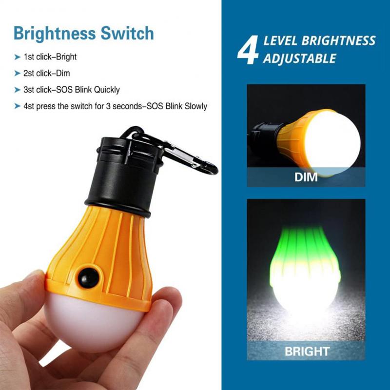 Portable Indoor/Outdoor Tent Lantern  | Colored Camping Light Bulbs