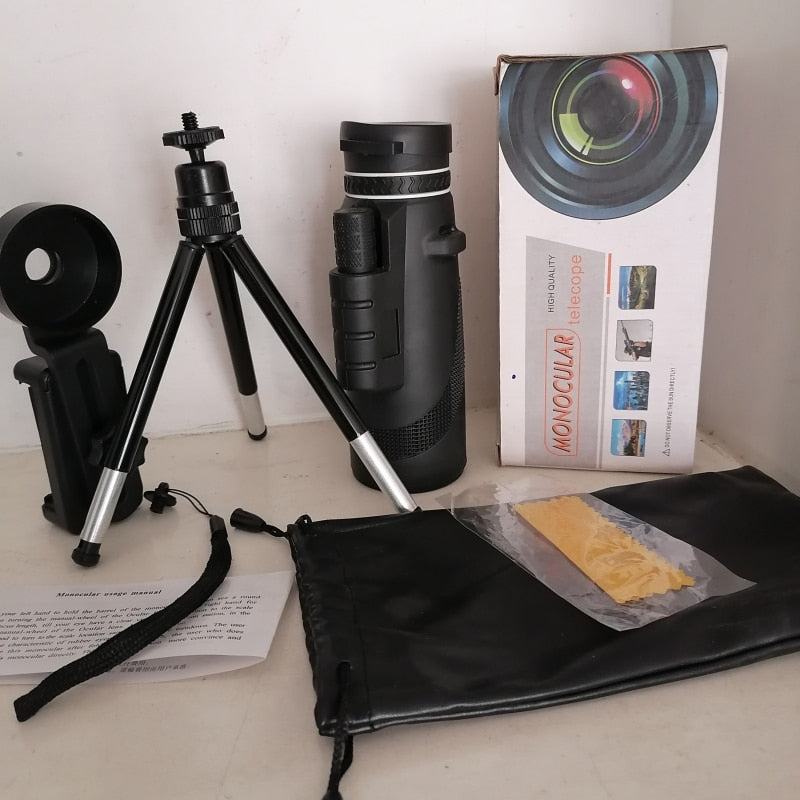 Monocular Telescope 80x100 HD Powerful Zoom Celestron Magnification Telescope Tripod Phone Clip Outdoor Hunt Camping Accessories