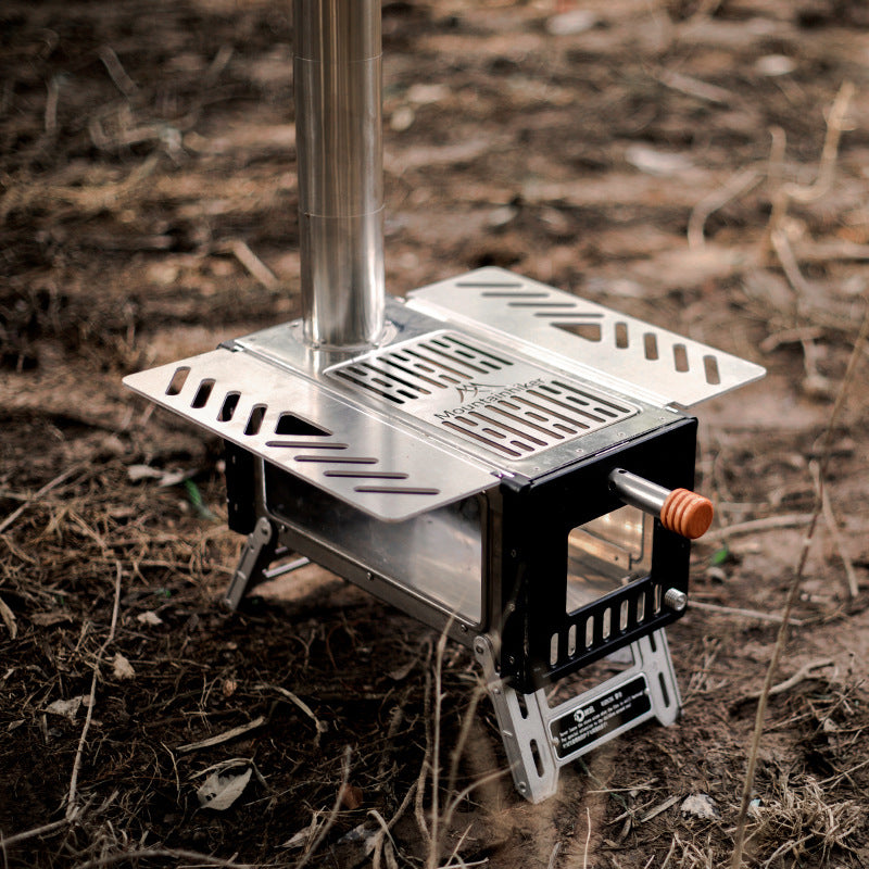 Stainless Steel Wood Stove For Camping Tent Heater Outdoor Mountaineering Survival