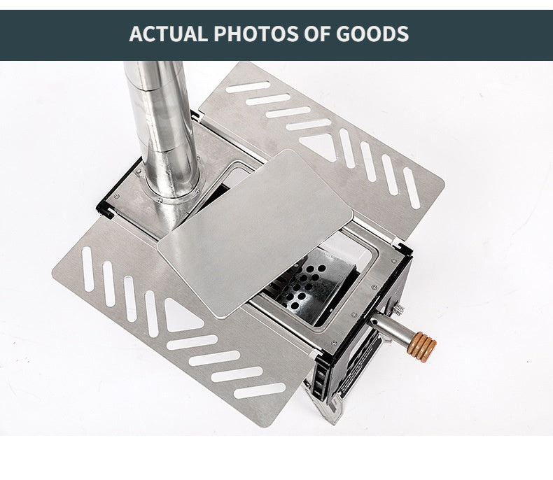 Stainless Steel Wood Stove For Camping Tent Heater Outdoor Mountaineering Survival