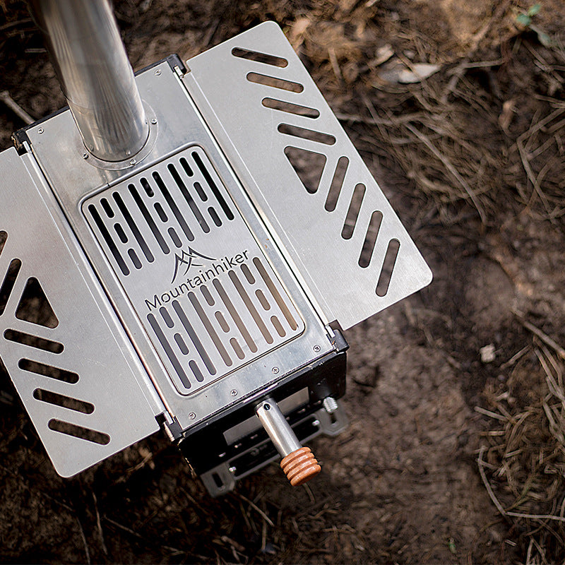 Stainless Steel Wood Stove For Camping Tent Heater Outdoor Mountaineering Survival