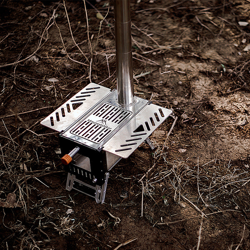 Stainless Steel Wood Stove For Camping Tent Heater Outdoor Mountaineering Survival