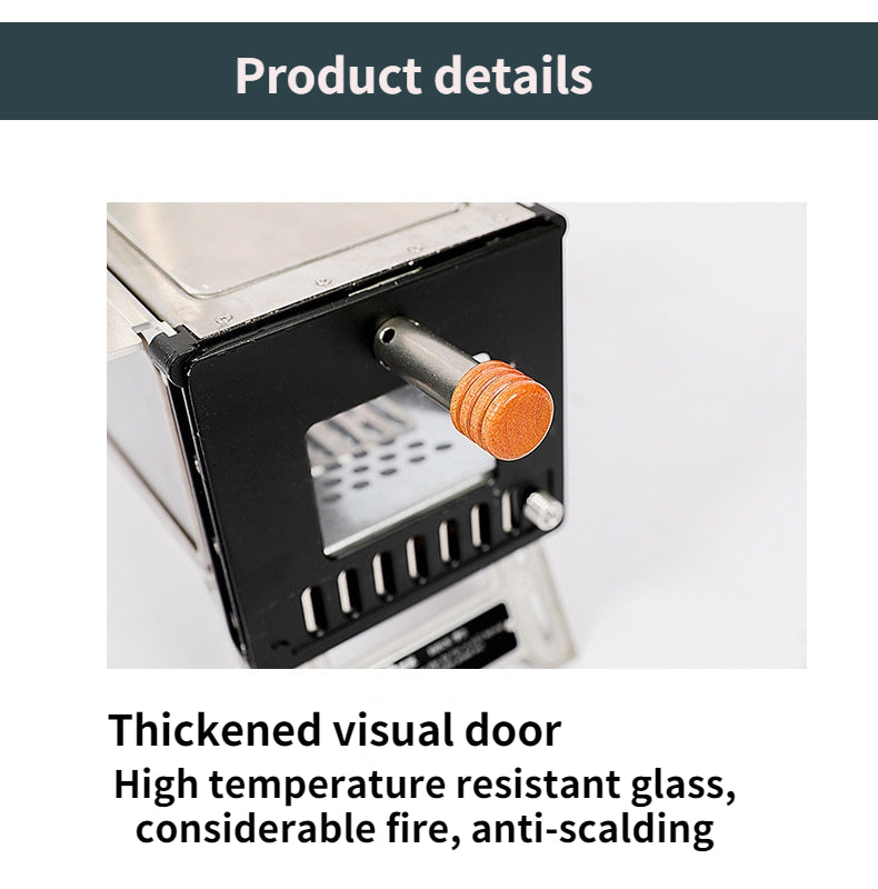 Stainless Steel Wood Stove For Camping Tent Heater Outdoor Mountaineering Survival