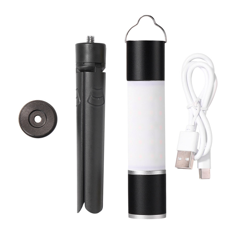 Telescopic LED Flashlight With Tripod For Outdoor Camping