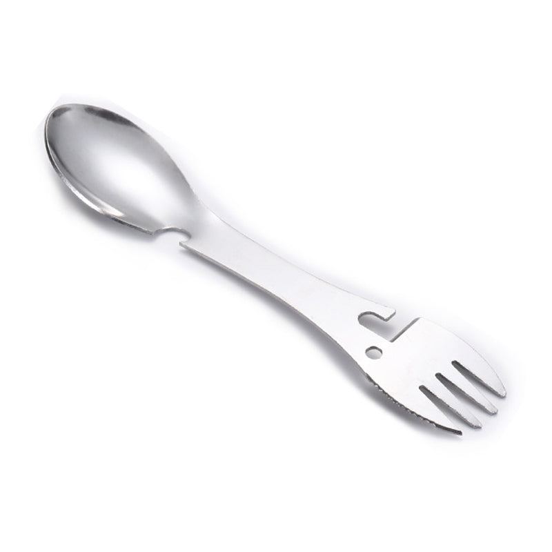 Outdoor Survival Tools 5 in 1 Camping Multi-functional EDC Kit Practical Fork Knife Spoon Bottle/Can Opener