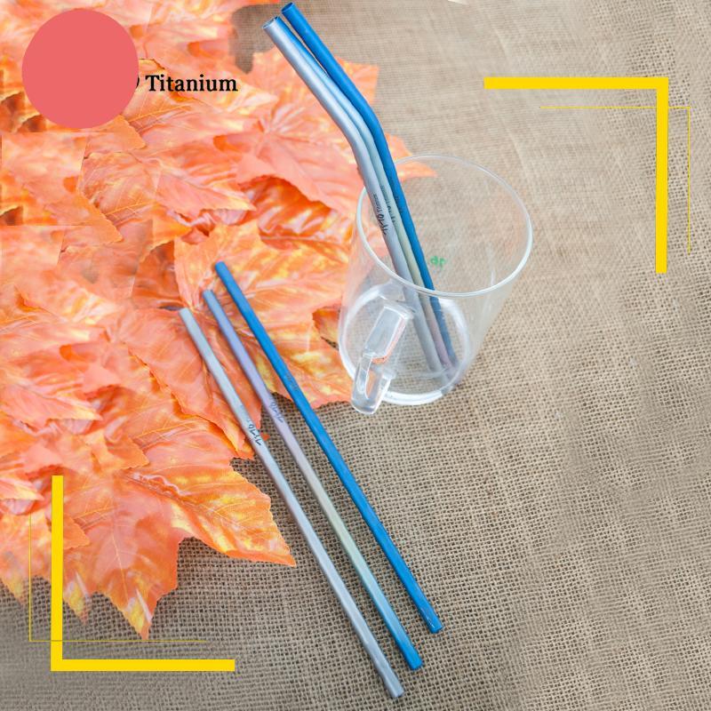 Portable Straight And Bend Titanium Drinking Straws For Camping Kitchen Outdoor - Urban Gears Unlimited
