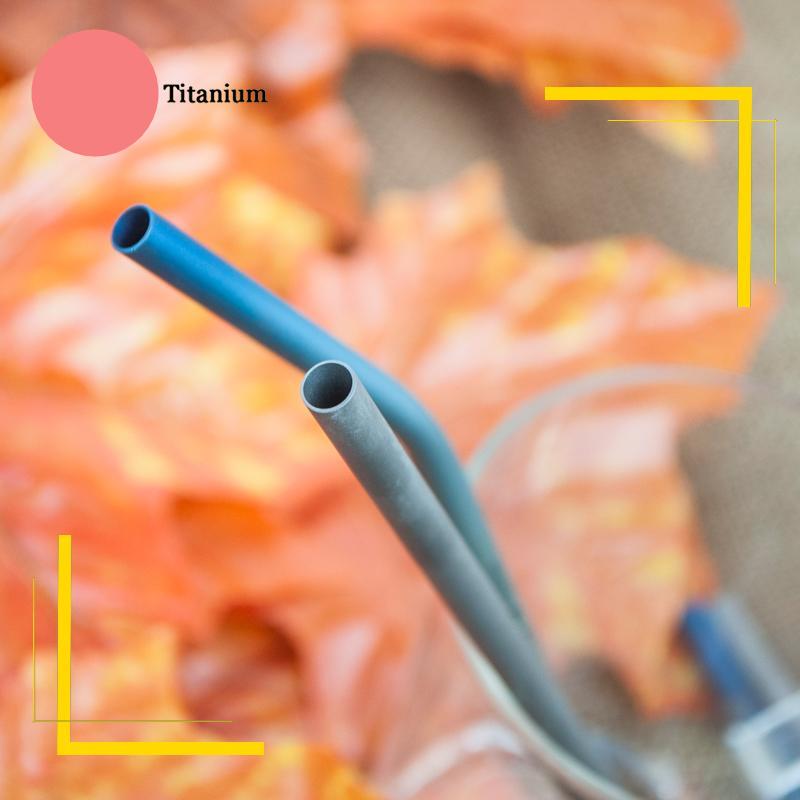 Portable Straight And Bend Titanium Drinking Straws For Camping Kitchen Outdoor - Urban Gears Unlimited