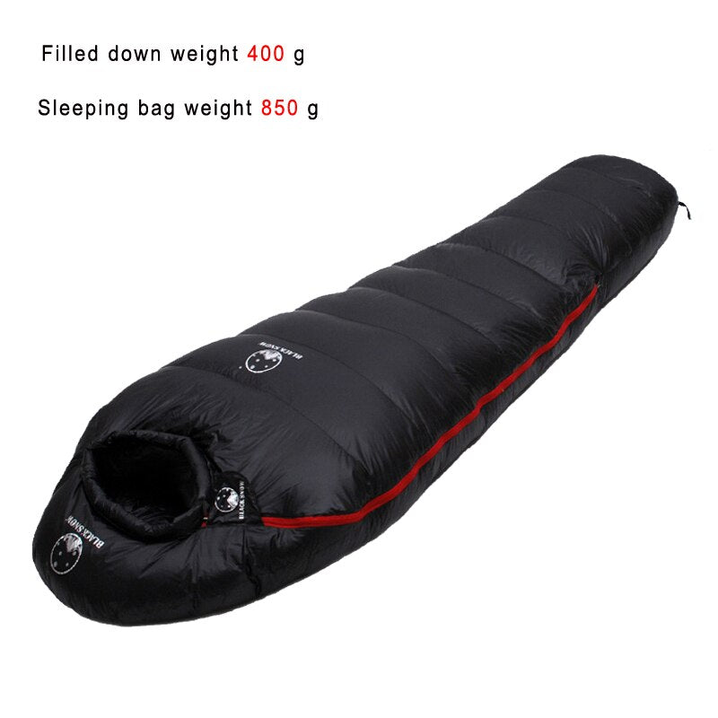 Light Weighted Thermal Mummy Style White Goose Down Sleeping Bag For All Seasons Travel