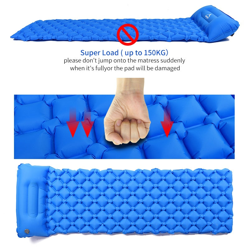 Widesea Camping Sleeping Pad Inflatable Air Mattresses Outdoor Mat Furniture Bed Ultralight Cushion Pillow Hiking Trekking
