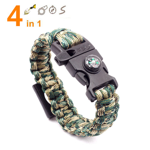 4 in 1 Unisex Survival Wristband Bracelet Paracord - Urban Gears Unlimited