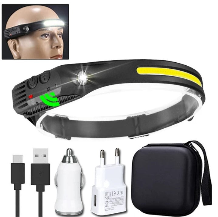 USB LED Induction Headlamp Flashlight | Rechargeable & Waterproof