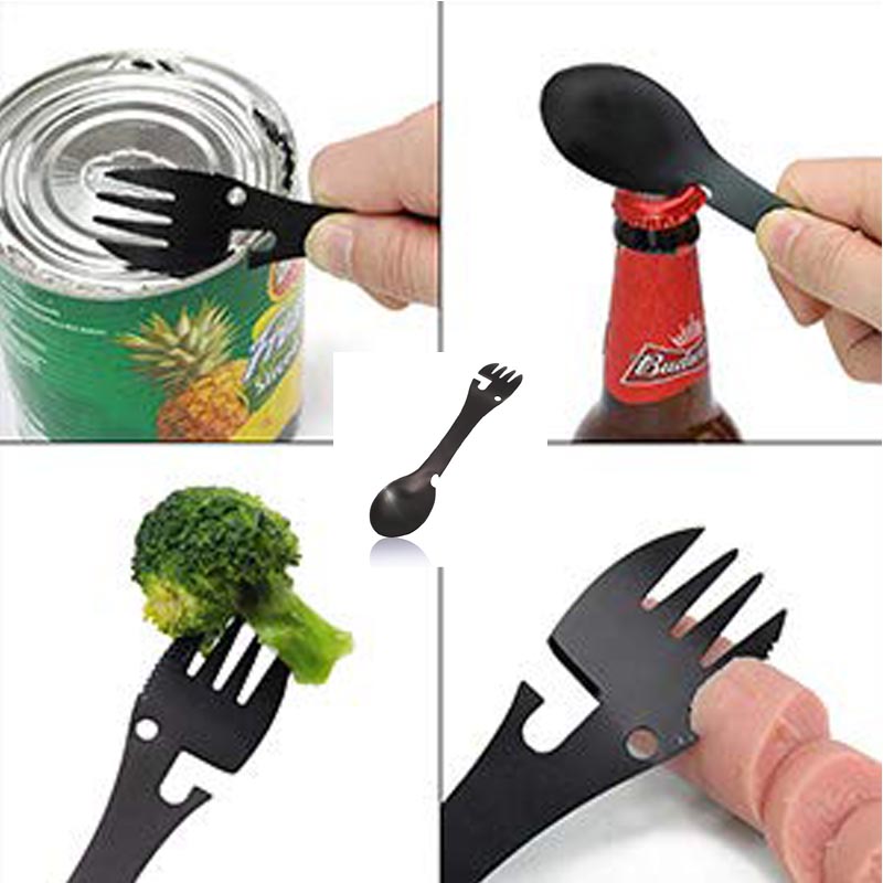 Camping portable tableware EDC stainless steel spoon