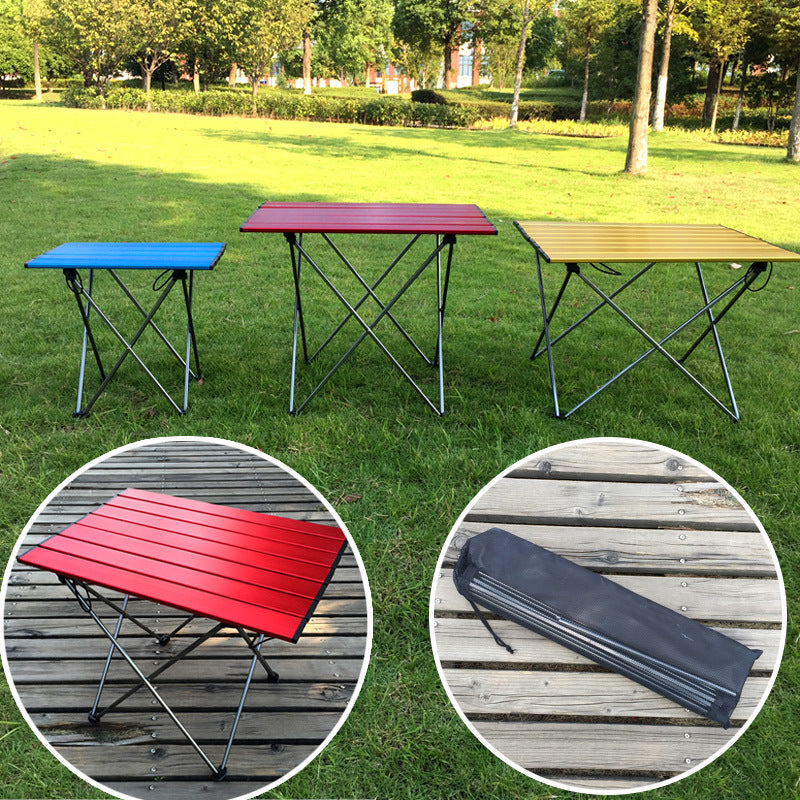 Outdoor mountaineering, super alloy folding table, barbecue camping portable picnic table, simple trumpet, mini table wholesale