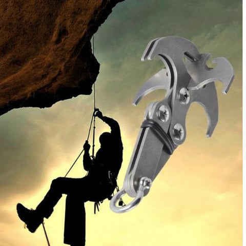 Stainless Steel High Performance Survival Folding Grappling Hook Climbing Claw Outdoor Carabiner