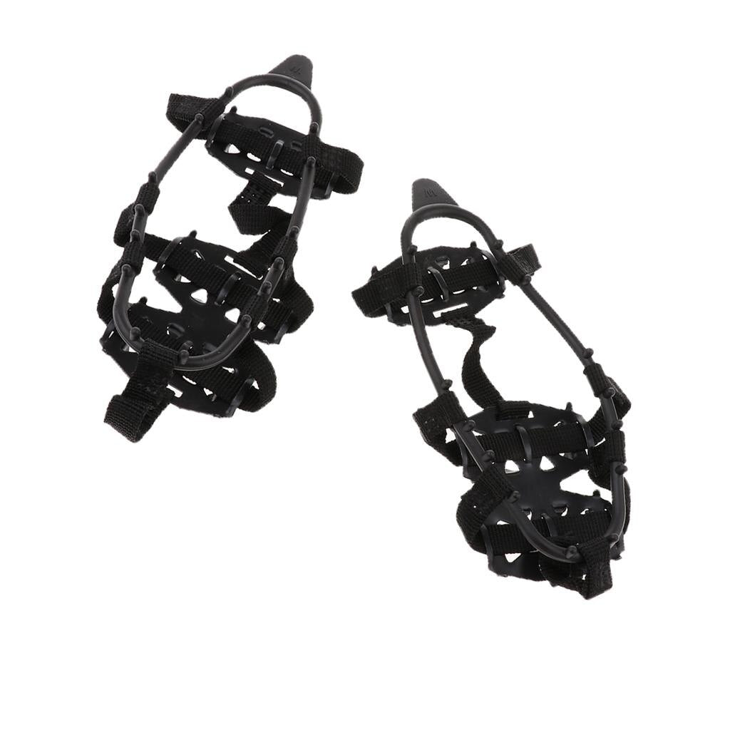 1 Pair 24 Teeth Anti-slip Ice Snow Shoe Walk Cleats Grips Crampon Traction Ice Snow Grips for Outdoor Climbing Hiking