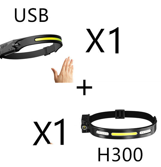 USB LED Induction Headlamp Flashlight | Rechargeable & Waterproof
