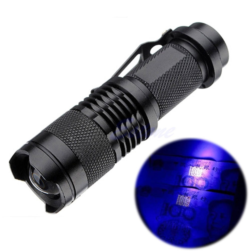Zoomable Led Ultra Violet Flashlight Torch Light - Urban Gears Unlimited