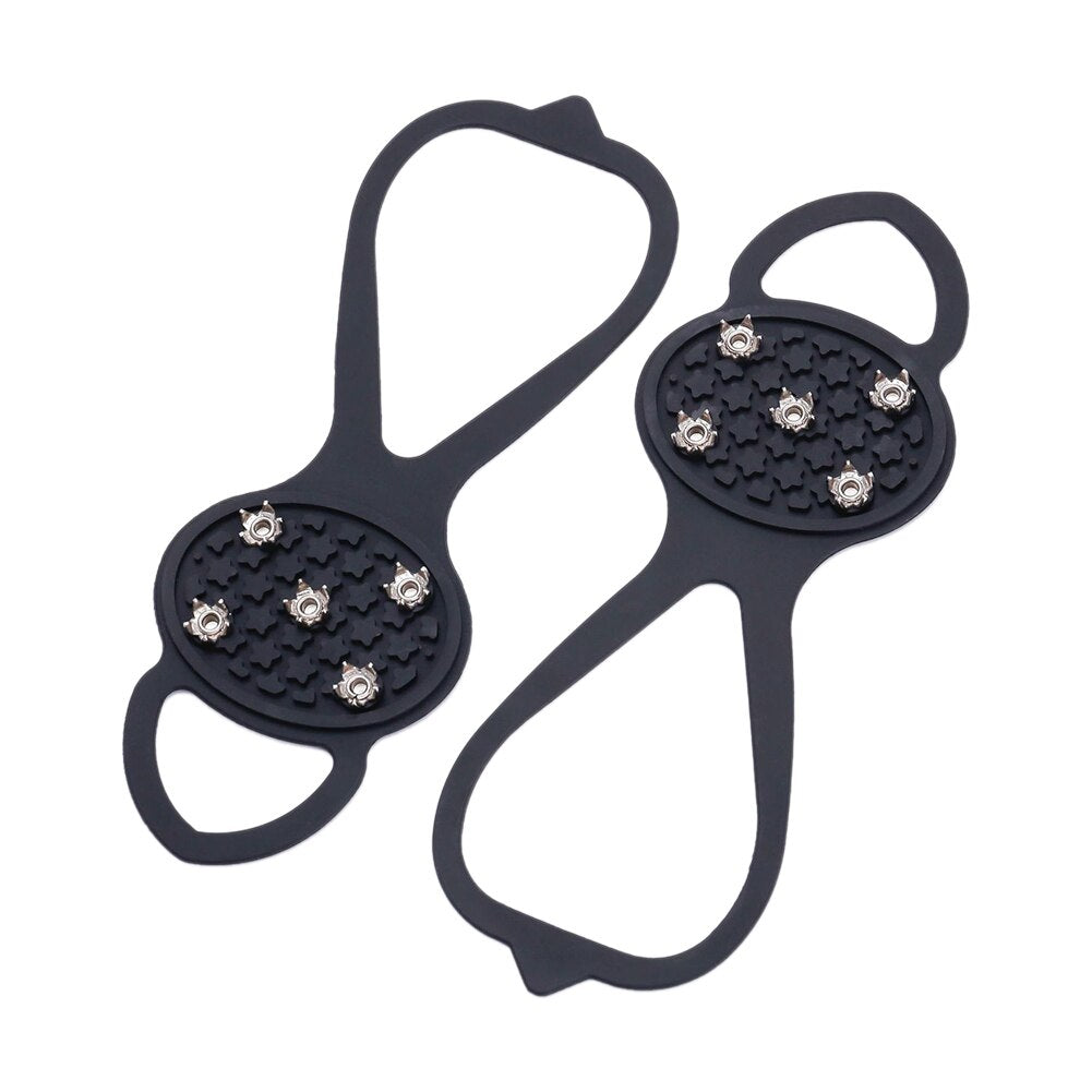 1pair Accessory Outdoor Climbing Ice Gripper 5 Teeth Shoes Universal Crampon Footwear Safety Traction Cleat Spikes Anti Slip