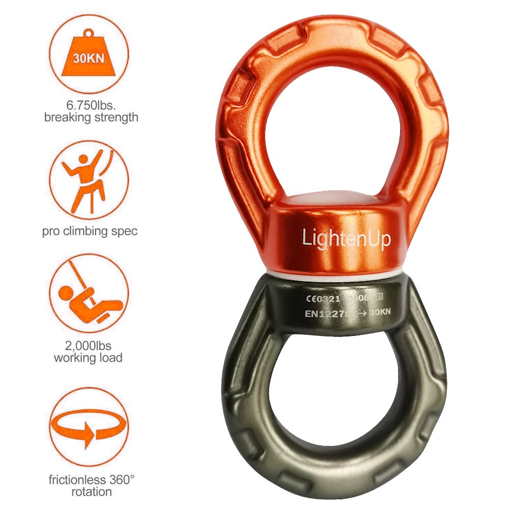 Rope Swivel Connector | Abseiling Rappel Device Rotator Carabina