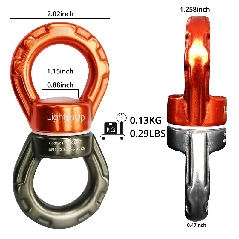 Auto Rope Repel Device Rope Swivel Connector | Abseiling Rappel Device Rotator Carabina ...