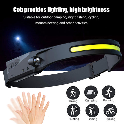 USB LED Induction Headlamp Flashlight | Rechargeable & Waterproof