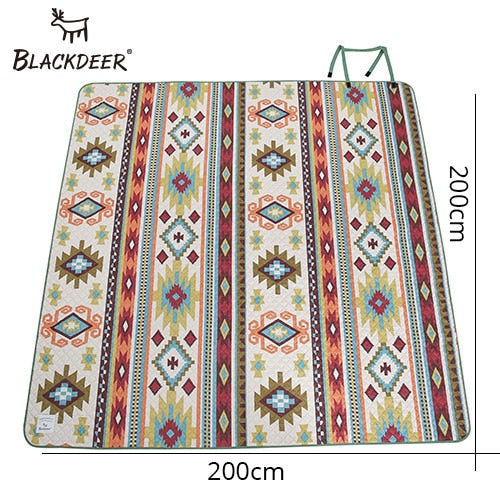 BLACKDEER Camping Mat For Family Nation Style Printed Thicken Waterproof Picnic Beach Mat Child Play Spring Machine Washable