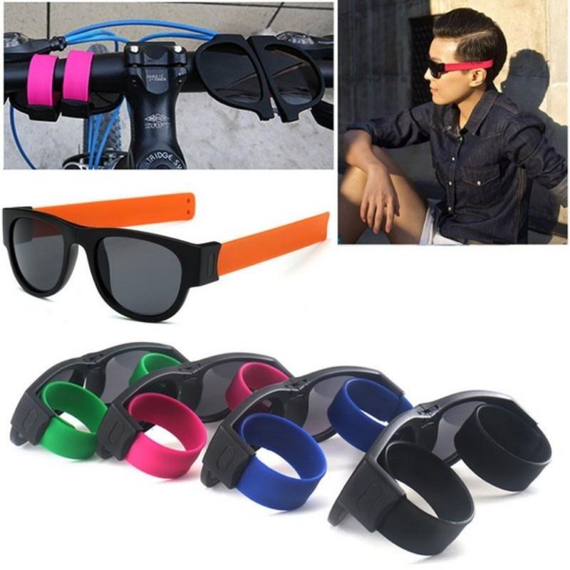 Foldable Unisex Clap Ring Sunglasses Wristband Slappable Sun Shades Snap-on Bracelet Glasses - Urban Gears Unlimited