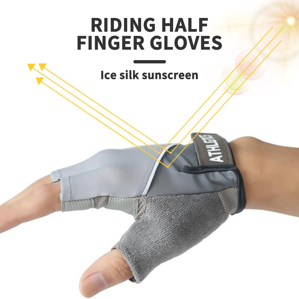 Fitness Spring And Summer Men&#39;s And Women&#39;s Sun Protection Cycling Half Finger Gloves Anti-skid Breathable Sports Gloves