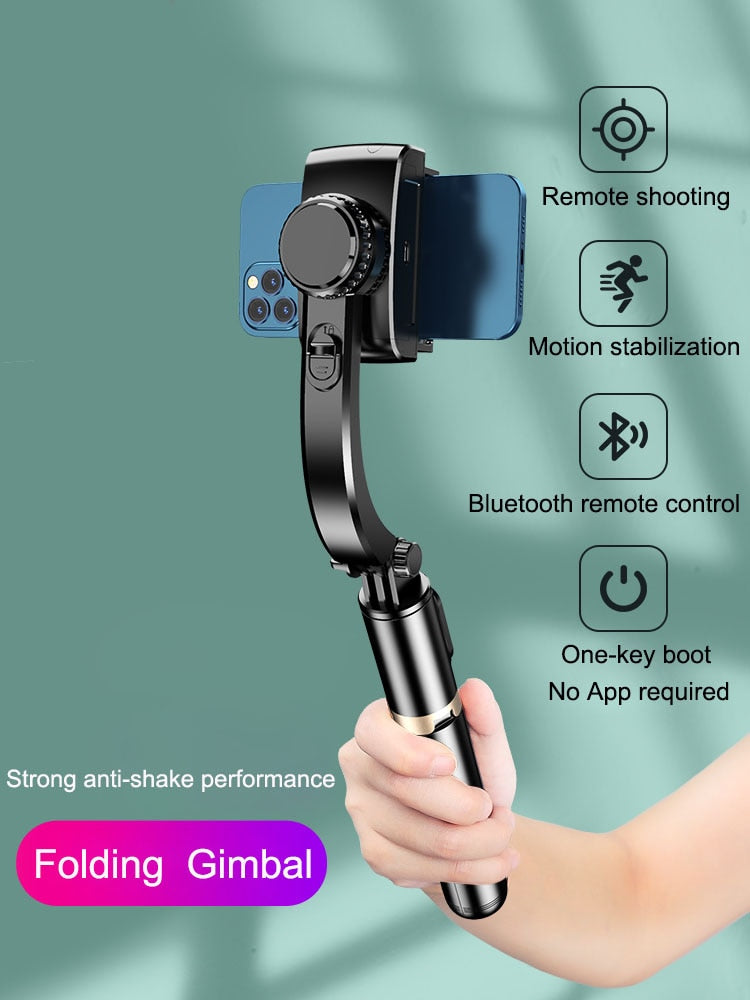 Motion Stabilization Bluetooth Friendly Handheld Smart Gimbal Stick For Smartphones Selfies