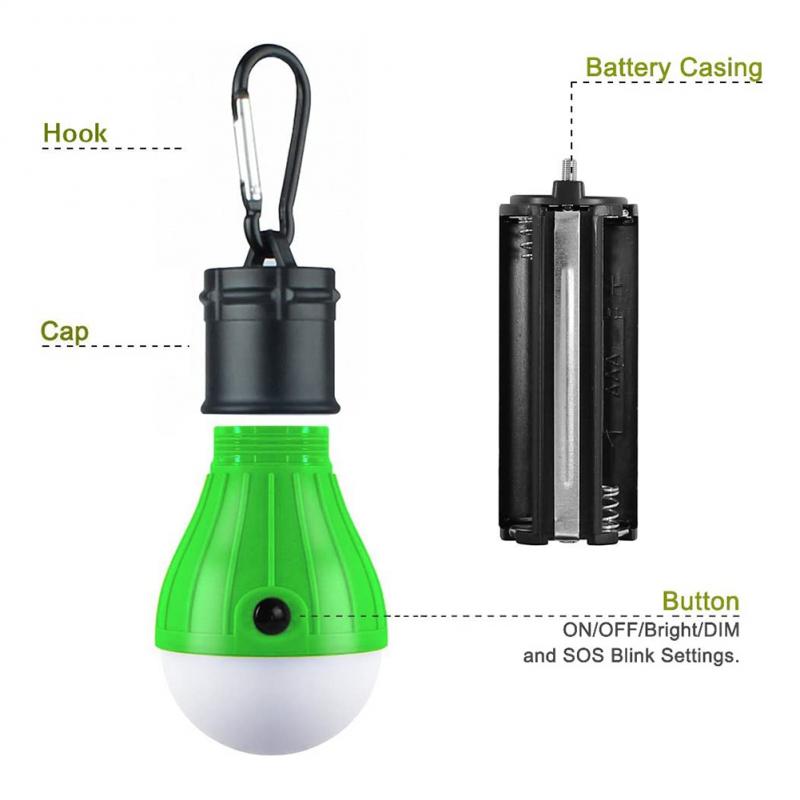 Portable Indoor/Outdoor Tent Lantern  | Colored Camping Light Bulbs