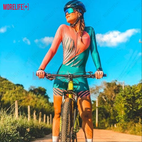 MLC Women Triathlon Cycling Jersey Macaquinho Ciclismo Feminino Mountain Bike Cycling Shirt Cycling Shorts Elastic Belt Gel Pad