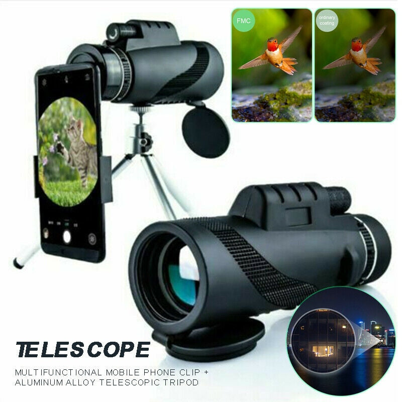 Monocular Telescope 80x100 HD Powerful Zoom Celestron Magnification Telescope Tripod Phone Clip Outdoor Hunt Camping Accessories