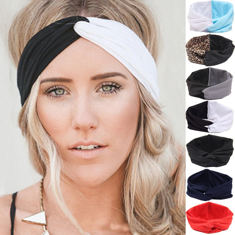 New Ladies Hairband Twist Turban Hair Accessories Yoga Headband Elastic Bow - Urban Gears Unlimited