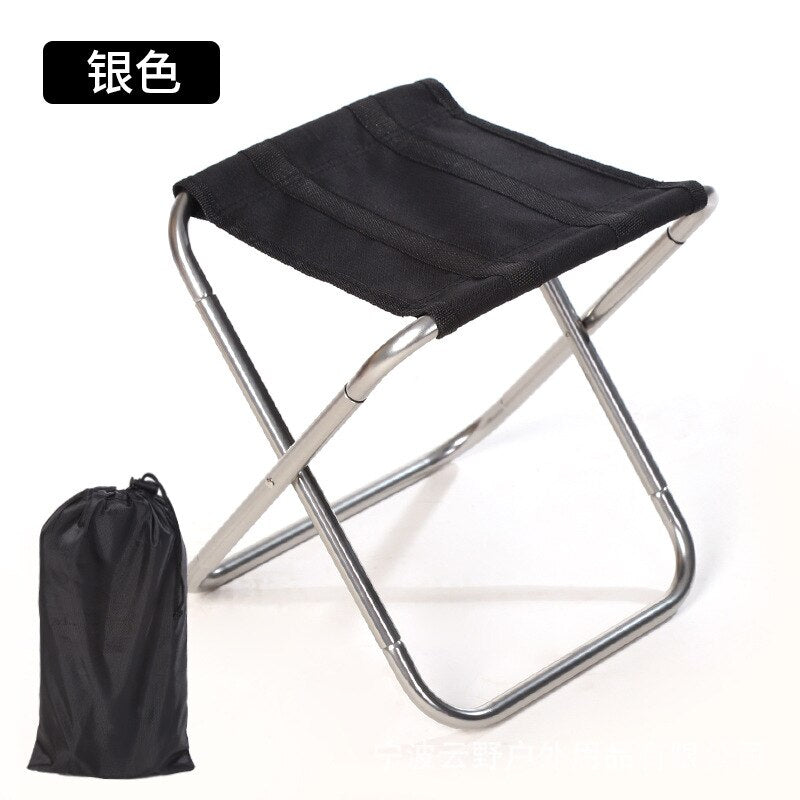 Outdoor Aluminium Alloy Portable Folding Picnic Camping Stool MIni Storage Fishing Chair Ultralight Furniture